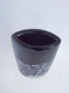 Black Elipse Vase Stepan Tabery 'Signed' Czech Republic, Late 1960s-Early 1970s