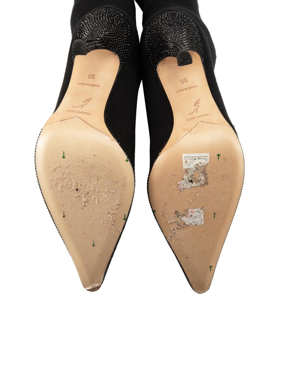 Women's Black Embellished Sock Boots Size IT 36 For Sale