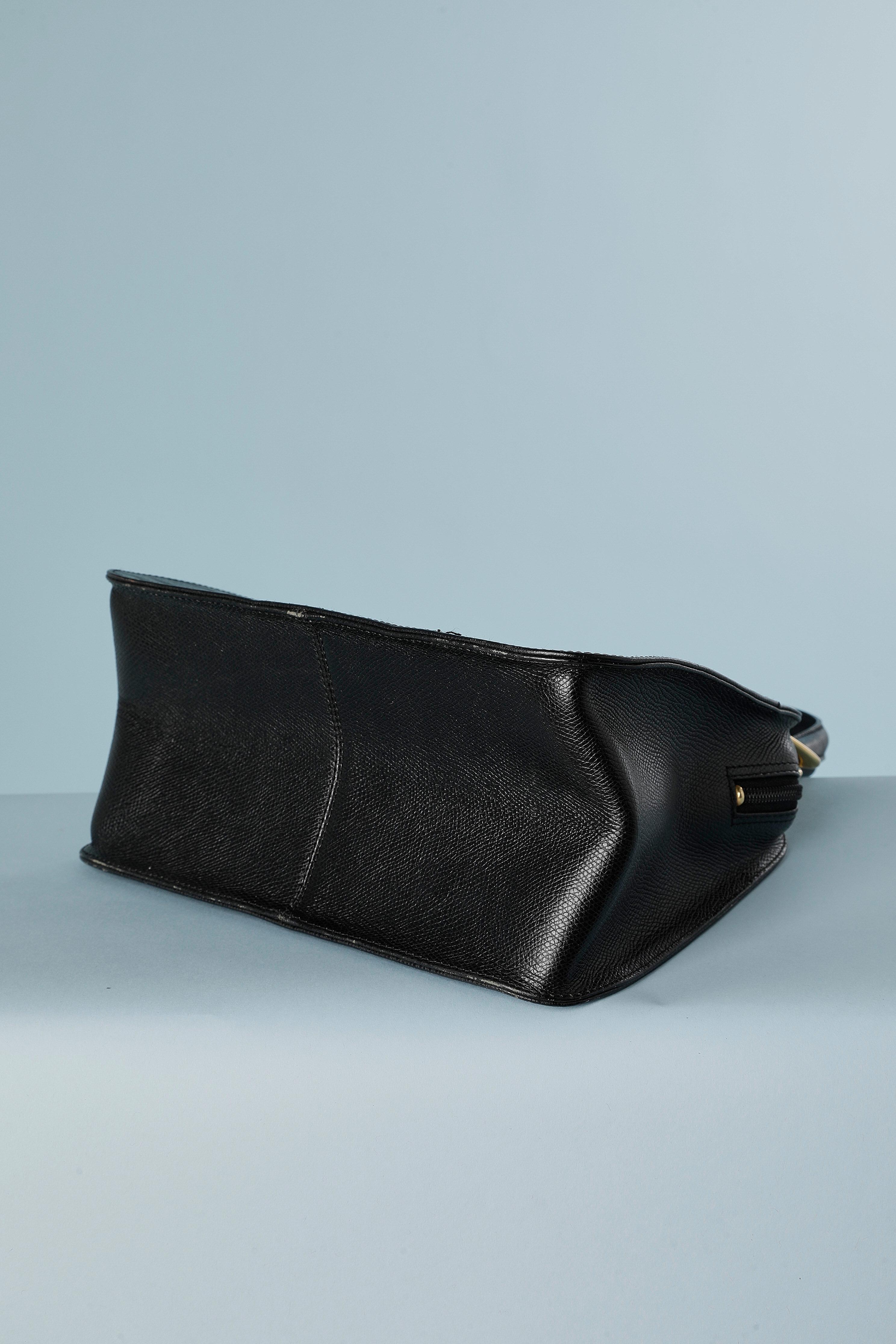 Women's Black emboss leather hand bag Yves Saint Laurent  For Sale