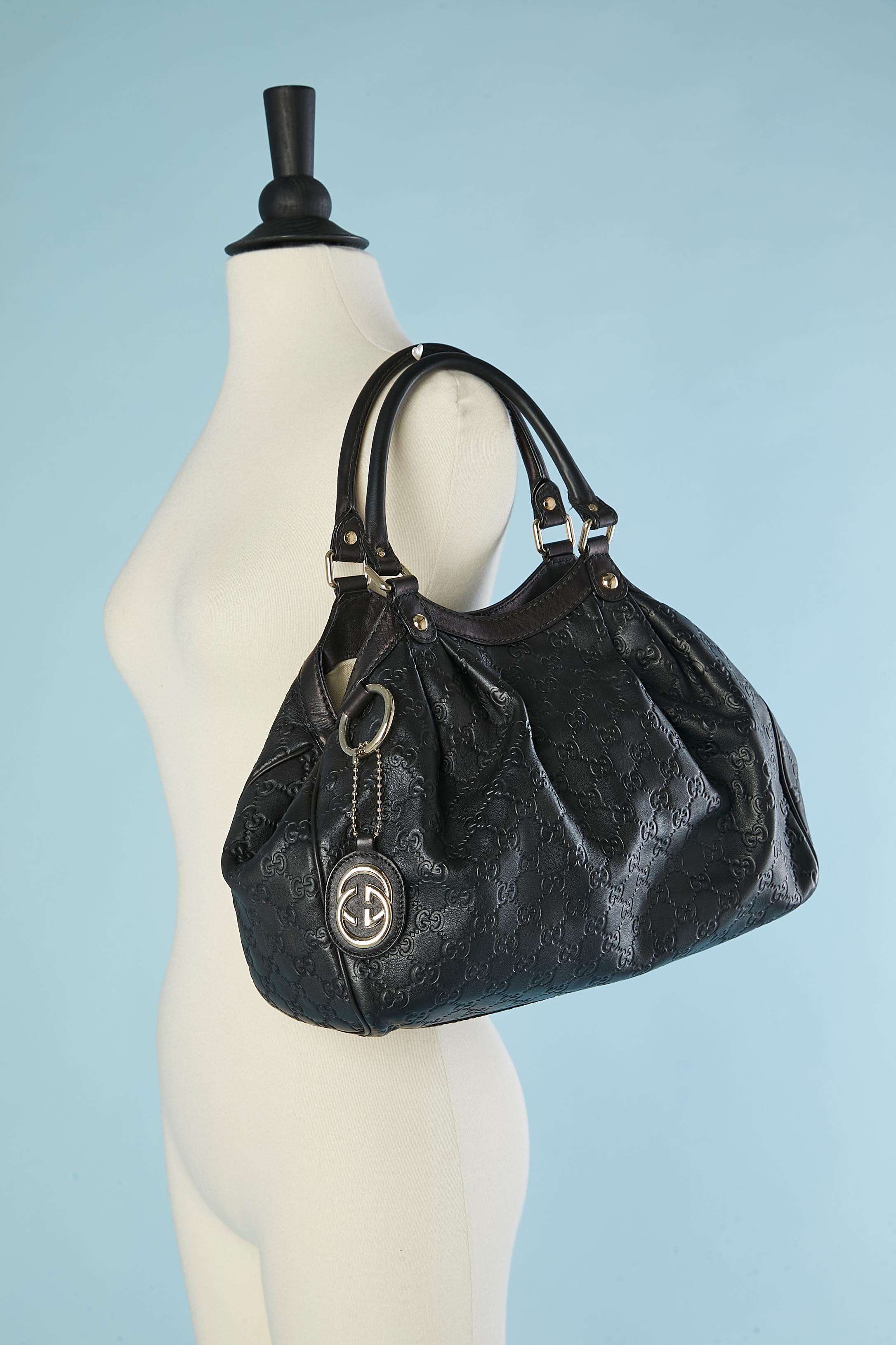 Black embossed leather bag Guccissima Gucci Numbered For Sale 1