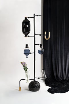 Black Linear Metal Industrial Modern Lab Floor Lamp By Hania Jneid