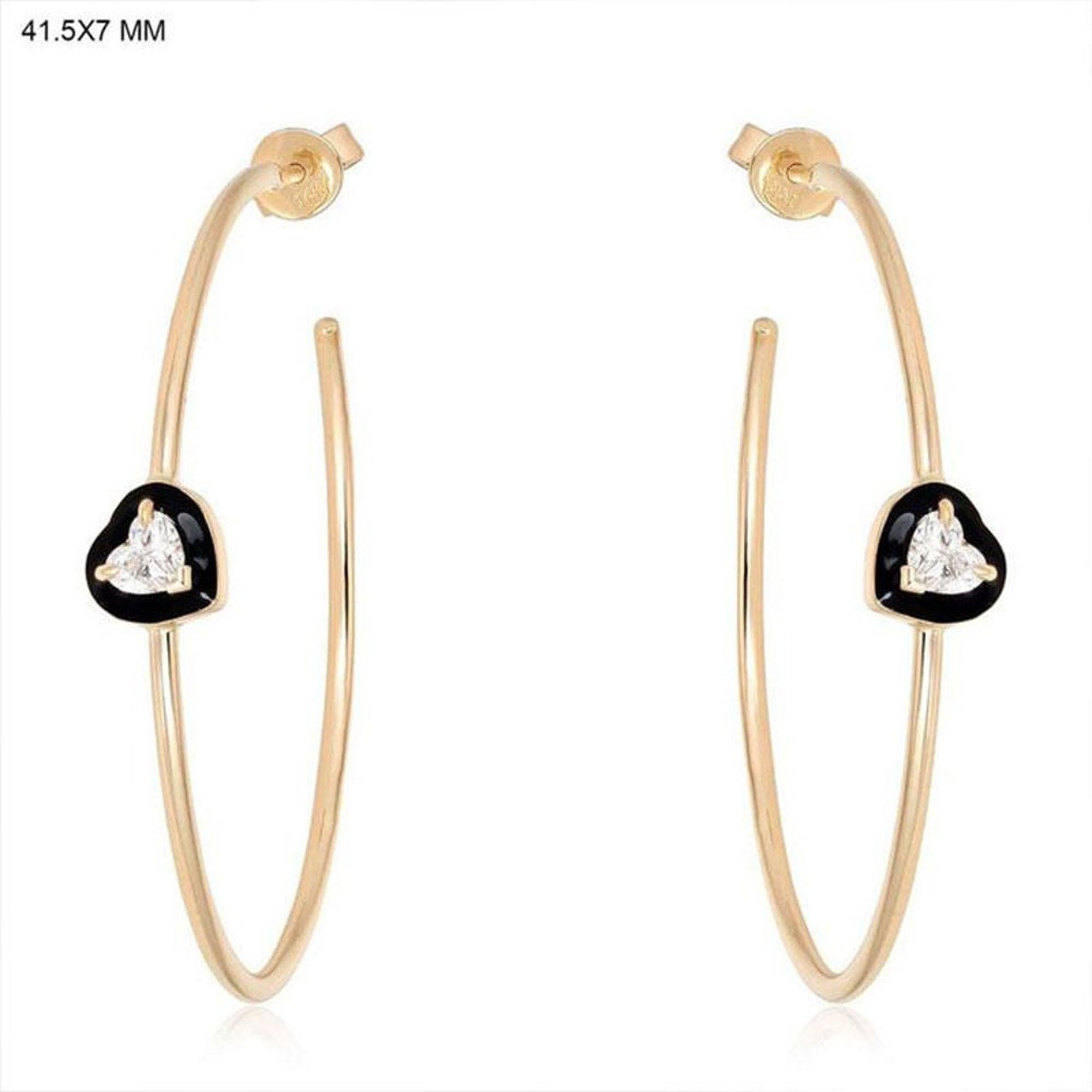 Boucles d'oreilles Infinity en émail noir et or jaune 14K avec diamants
