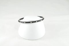 Black Enamel and Sterling Silver Bangle Bracelet