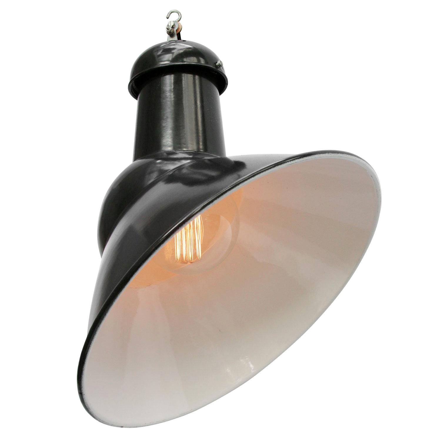 Black Enamel Asymmetrical Vintage Industrial Pendant Light