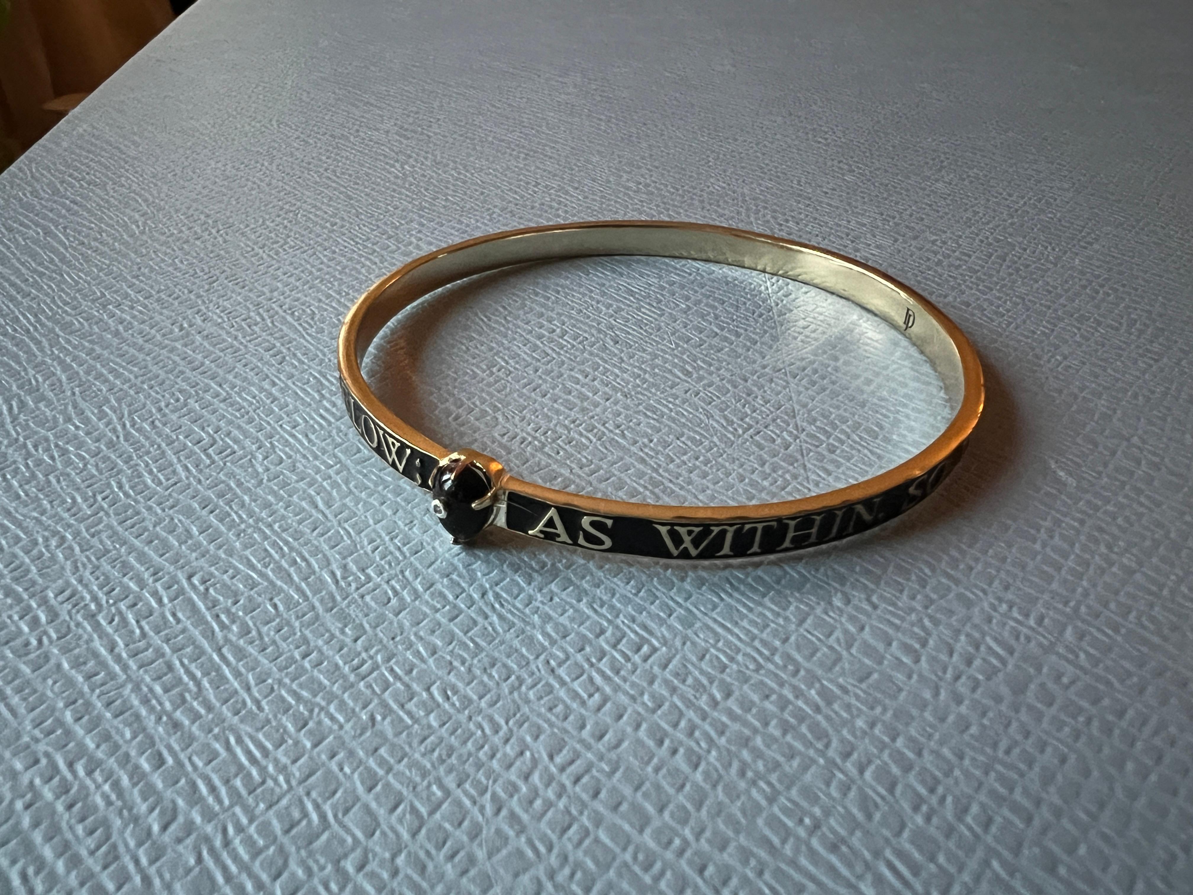 Bracciale Bangle Smalto Nero Onice Diamante in vendita 4