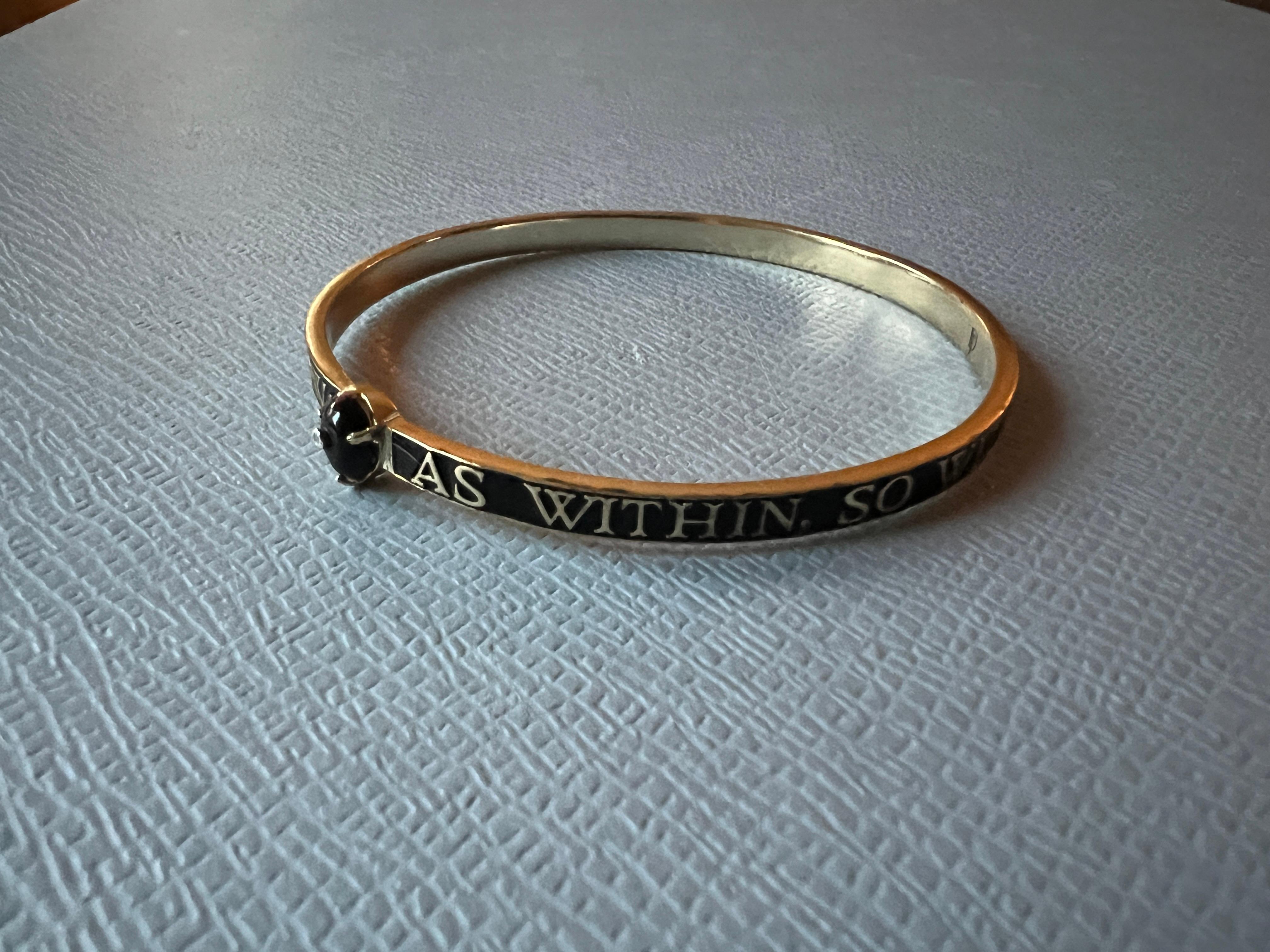 Bracciale Bangle Smalto Nero Onice Diamante in vendita 3