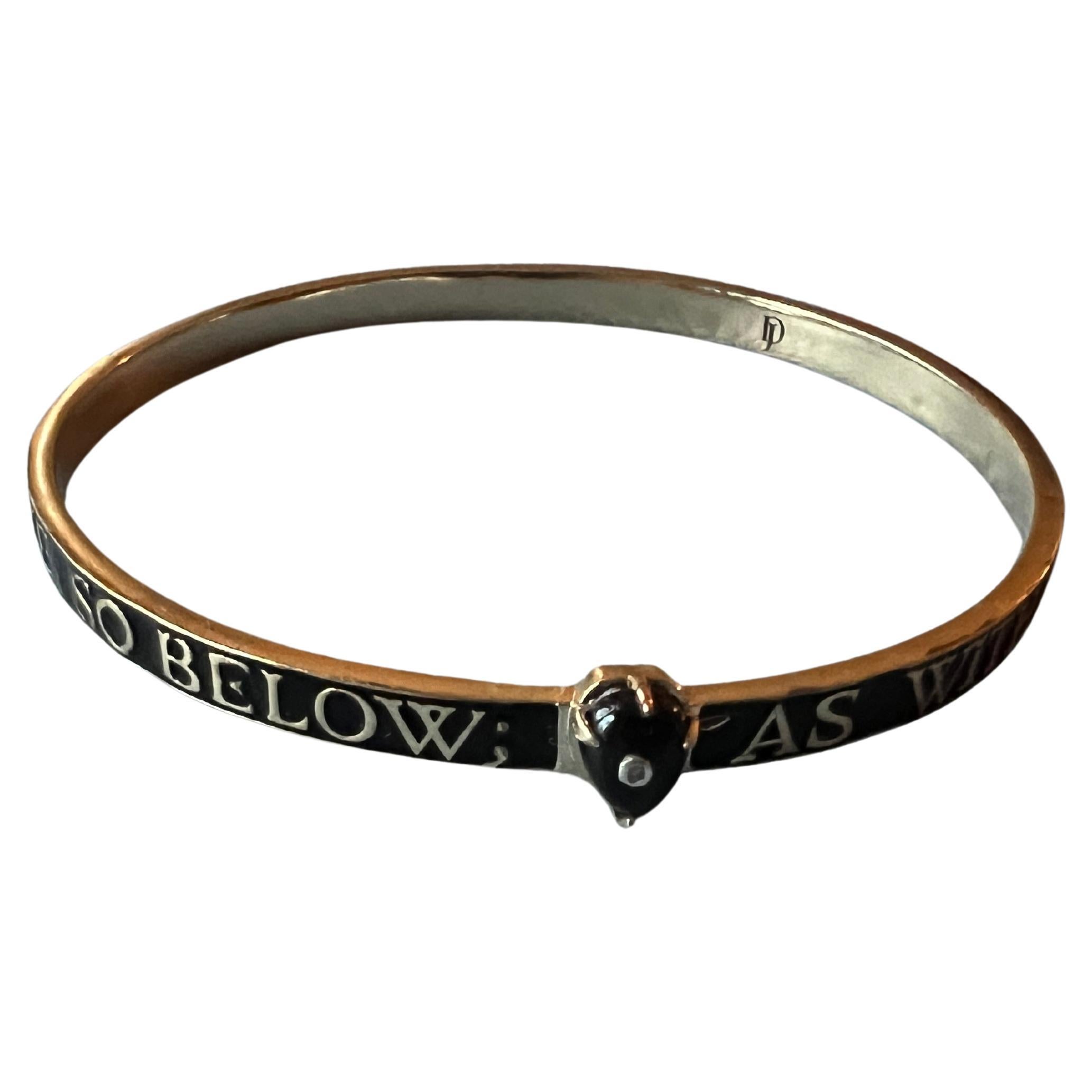 Bracciale Bangle Smalto Nero Onice Diamante