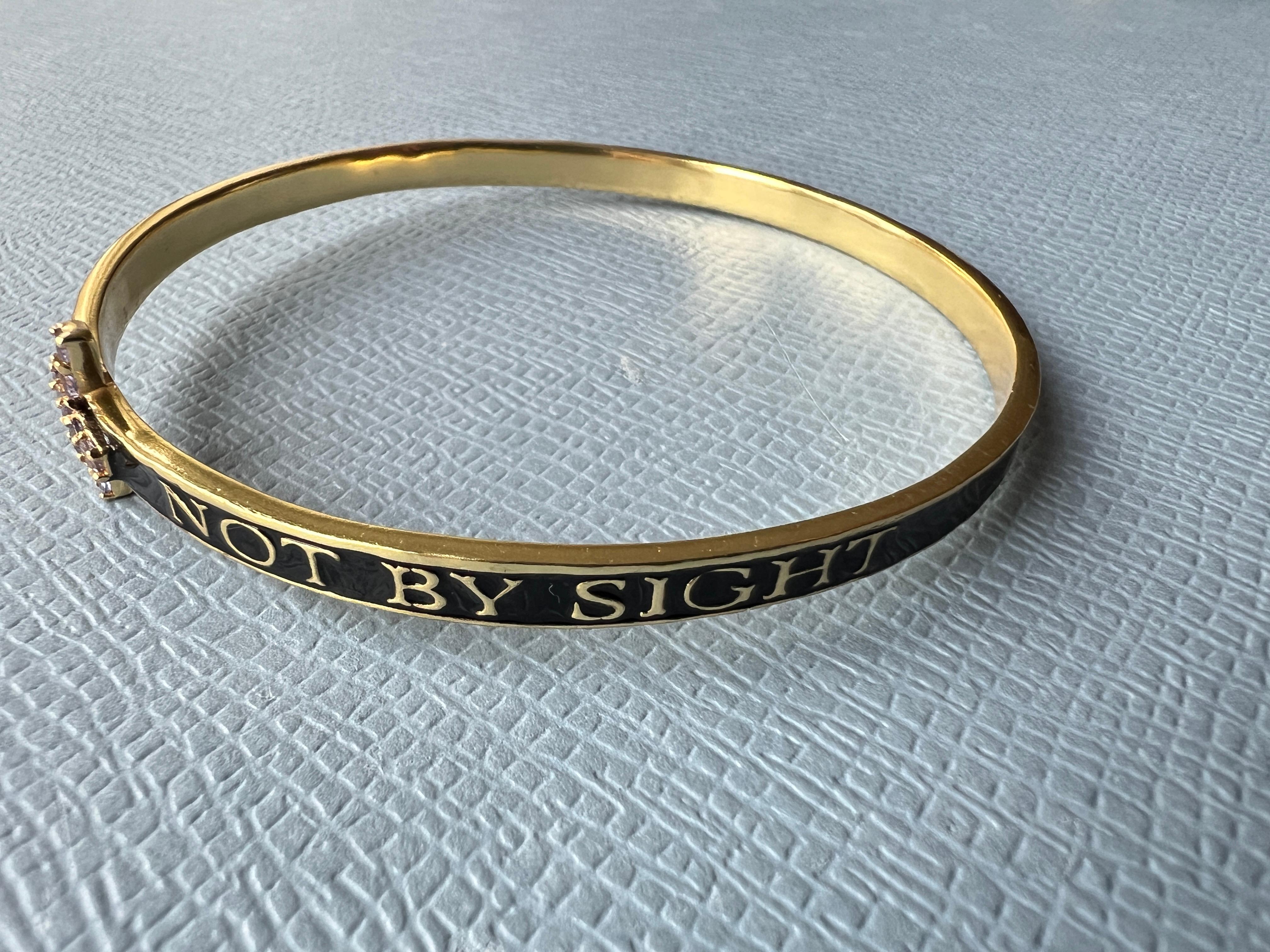 Bracciale Bangle con smalto nero e tanzanite in vendita 5