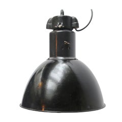 Black Enamel Bauhaus 1930s Vintage Industrial Pendant Lights
