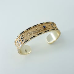 Sapphire Star Manschettenarmband Diamond Divine Child Schwarz Emaille