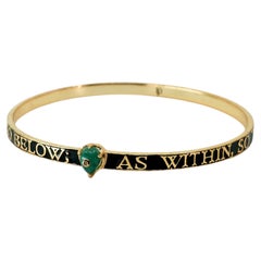 Black Enamel Bracelet Emerald Bangle Gold Diamond Spiritual J Dauphin