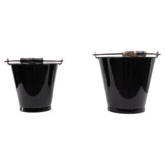 Cubos de esmalte negro, años 50, Holanda