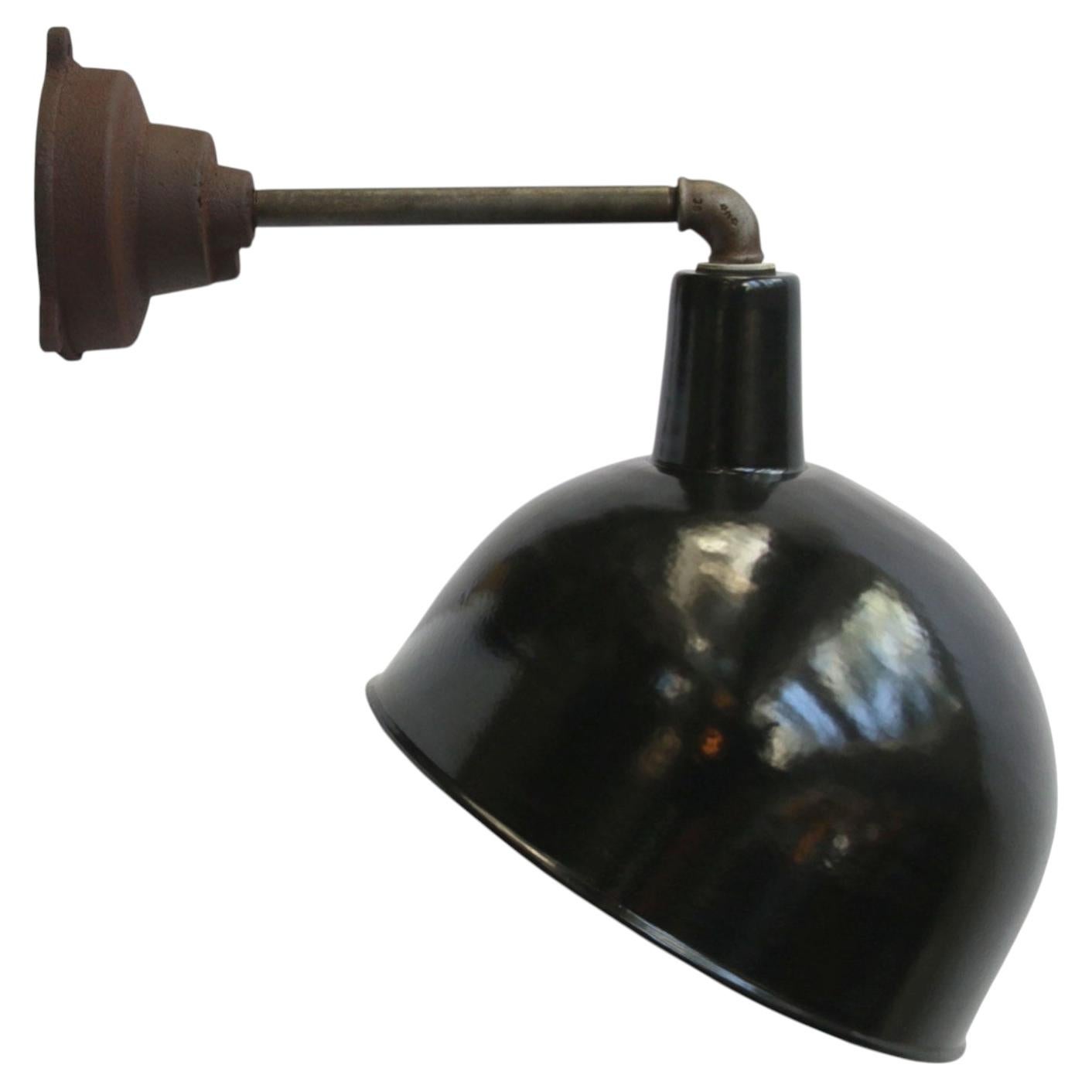Black Enamel Cast Iron Vintage Industrial Factory Sconces Wall Lights