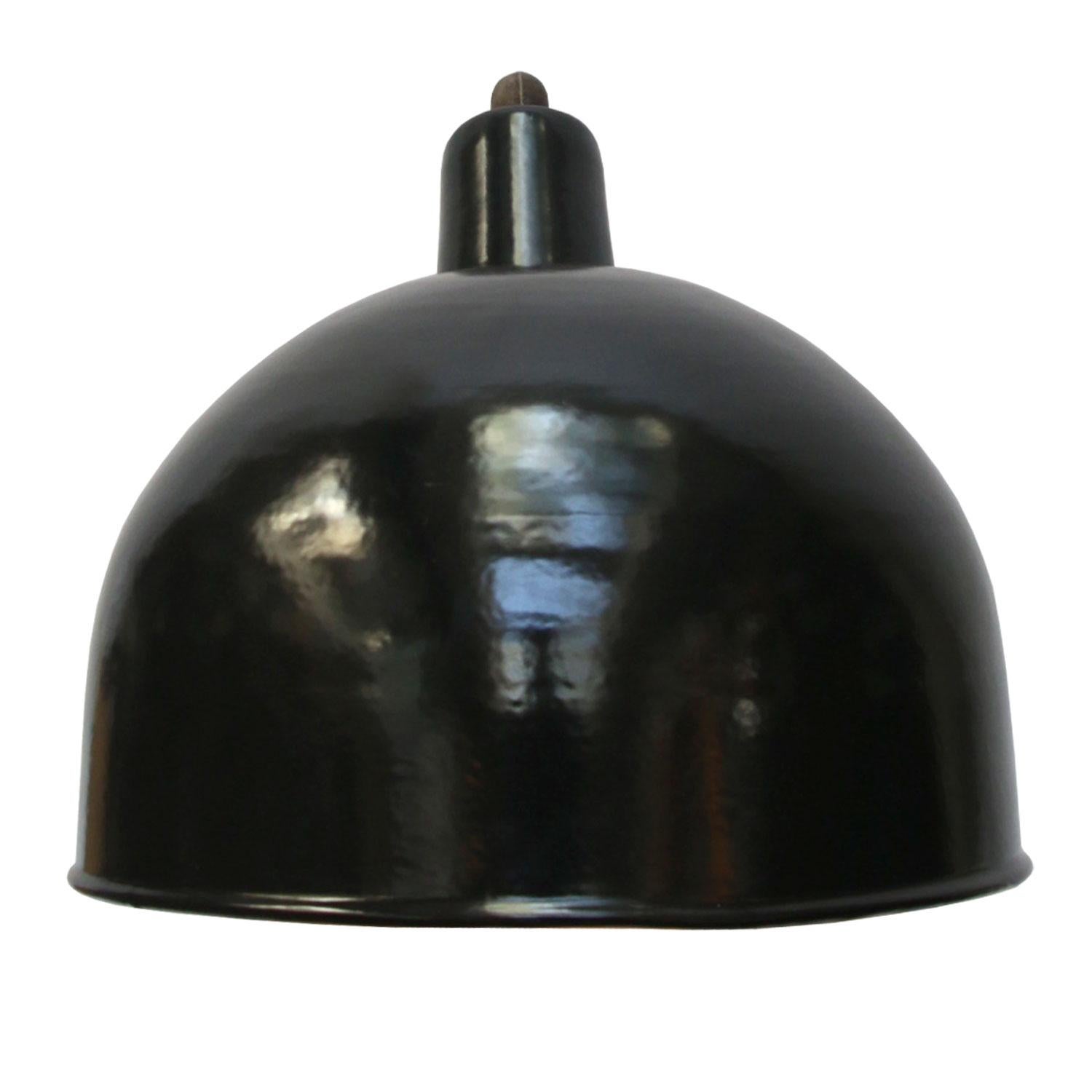 Hungarian Black Enamel Cast Iron Vintage Industrial Factory Scones Wall Lights For Sale