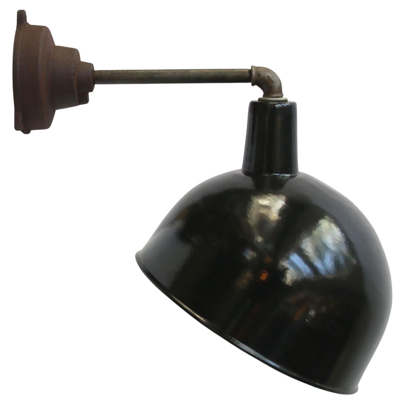 Black Enamel Cast Iron Vintage Industrial Factory Sconces Wall Lights