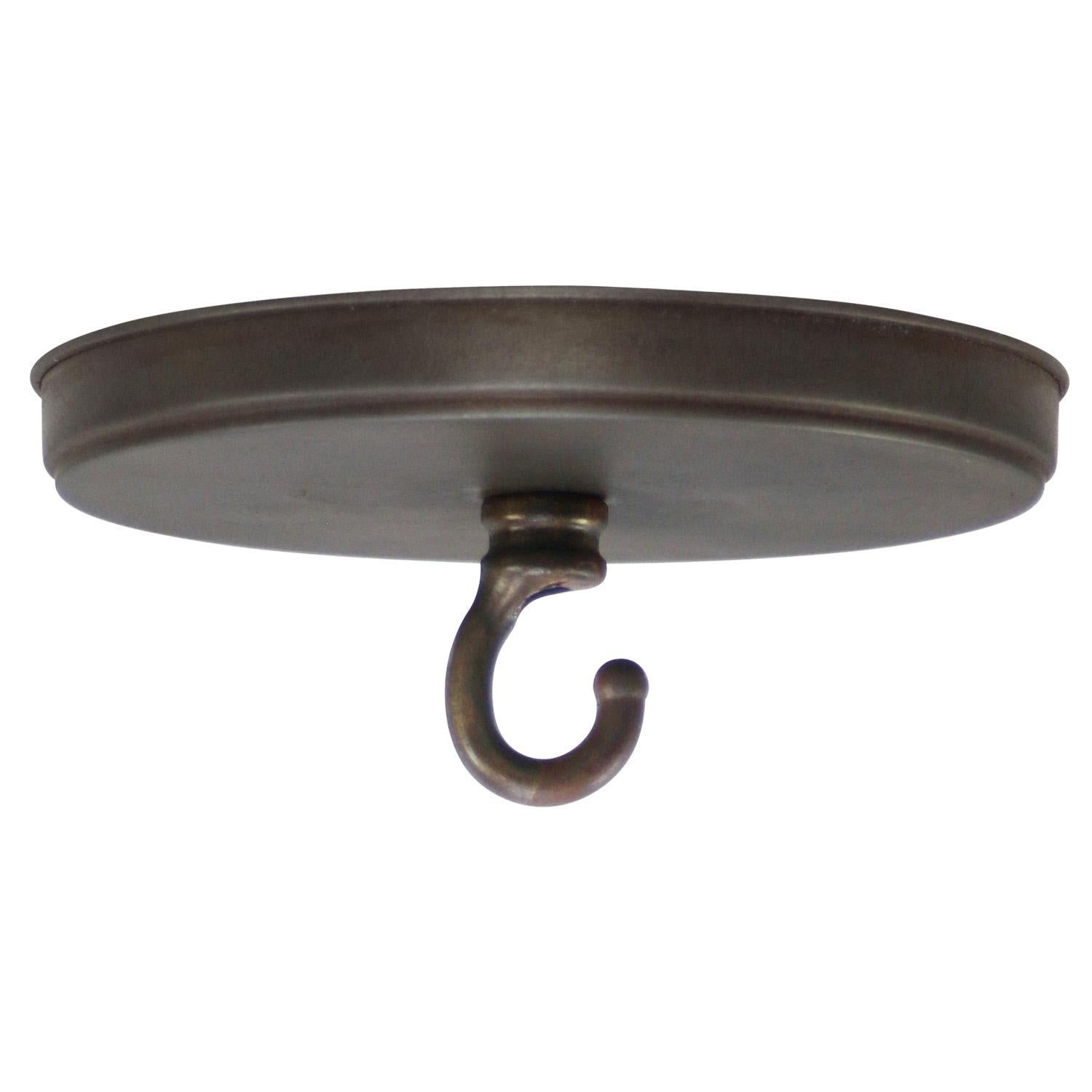 Lampe pendante industrielle vintage en fonte émaillée noire GAL, France Bon état - En vente à Amsterdam, NL