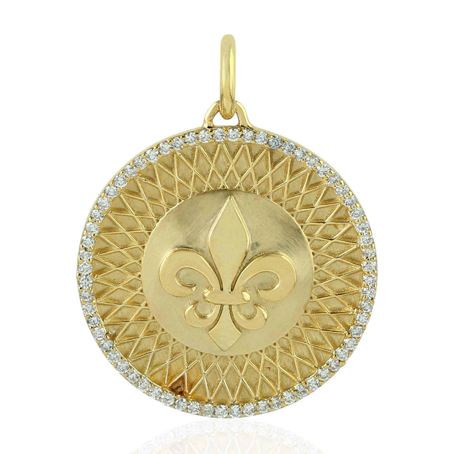 Black Enamel Crescent Moon 14K Gold Medallion Charm Diamond Pendant Necklace For Sale 2