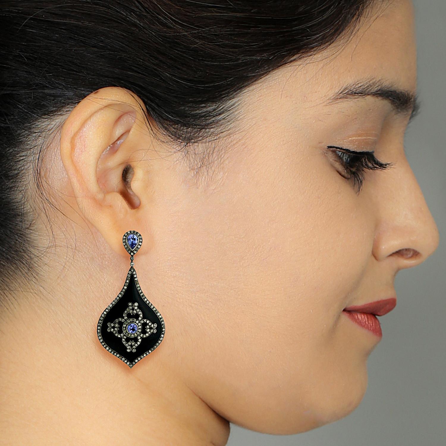 18KT:1.345g,D:2.61ct,SI:23.58g TANZ:2.93ct,Enam:1.17g,65X33MM