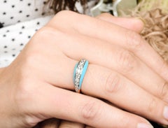 Black Enamel Diamond 14 Karat Gold Ring