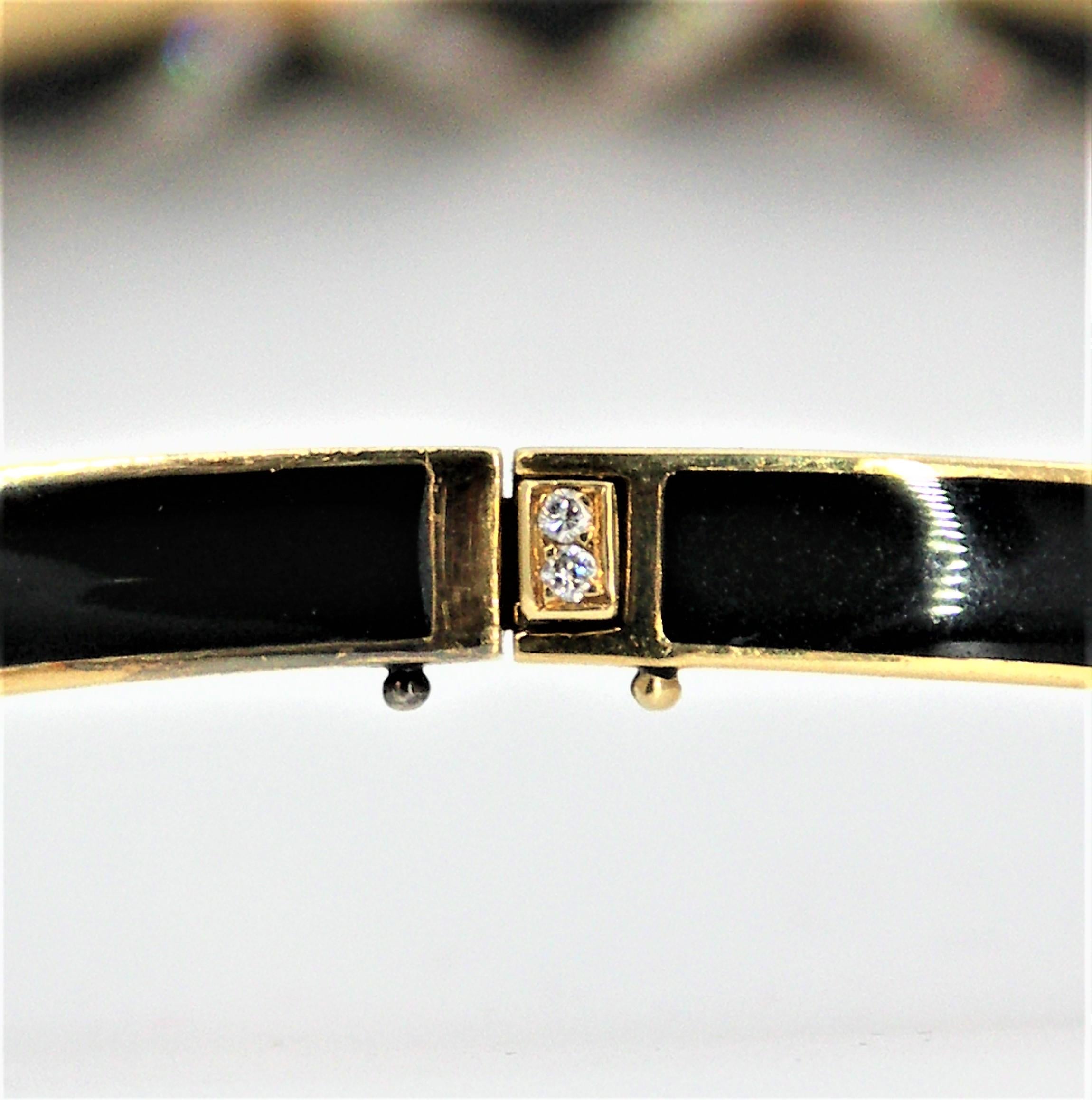Black Enamel Diamond and Gold Collar 1