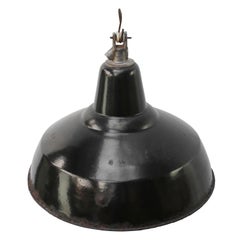 Black Enamel Dutch Vintage Industrial Hanging Lamp