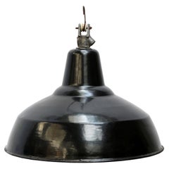 Black Enamel Dutch Vintage Industrial Hanging Lamp