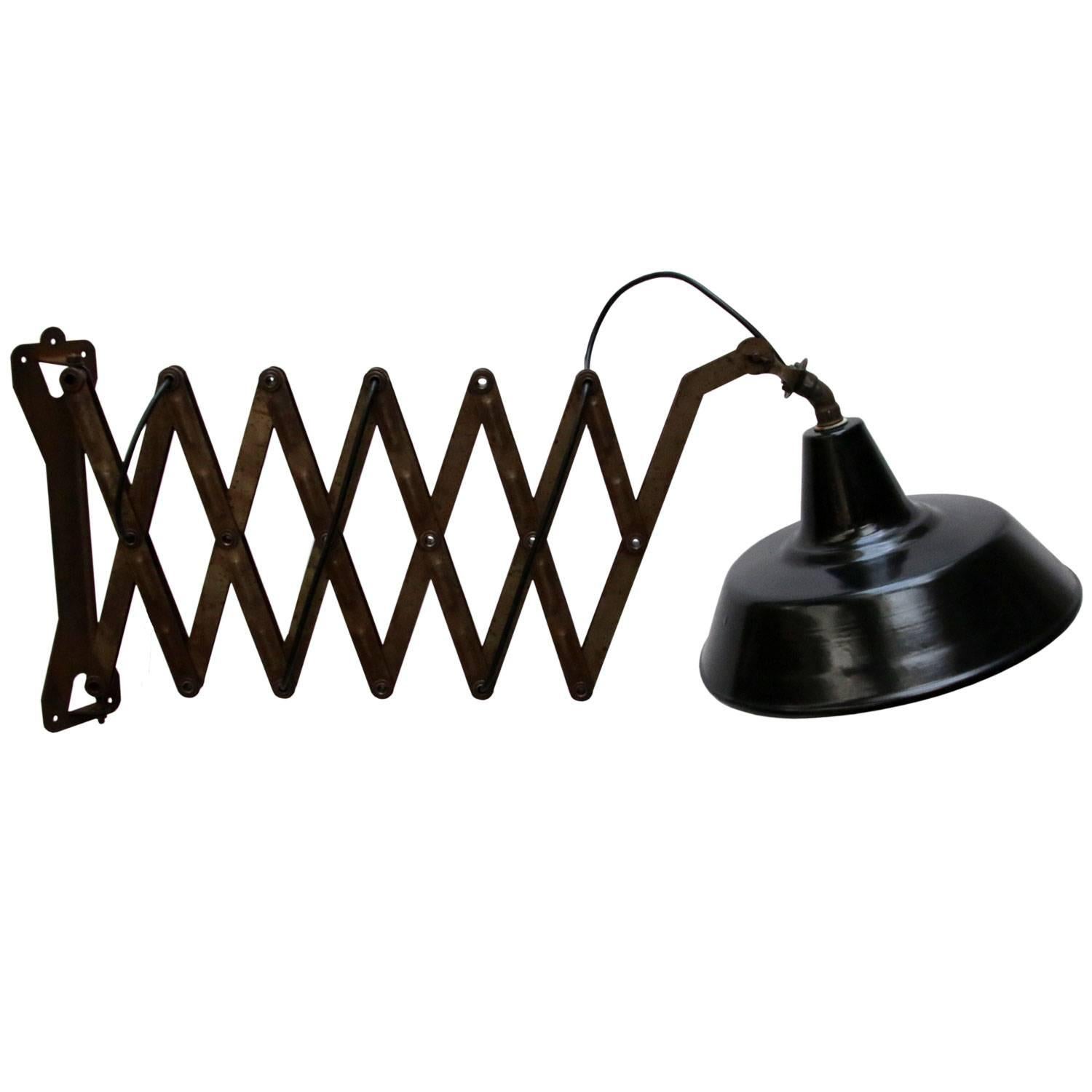 Black Enamel Extra Large Iron Scissor Wall Lamps 