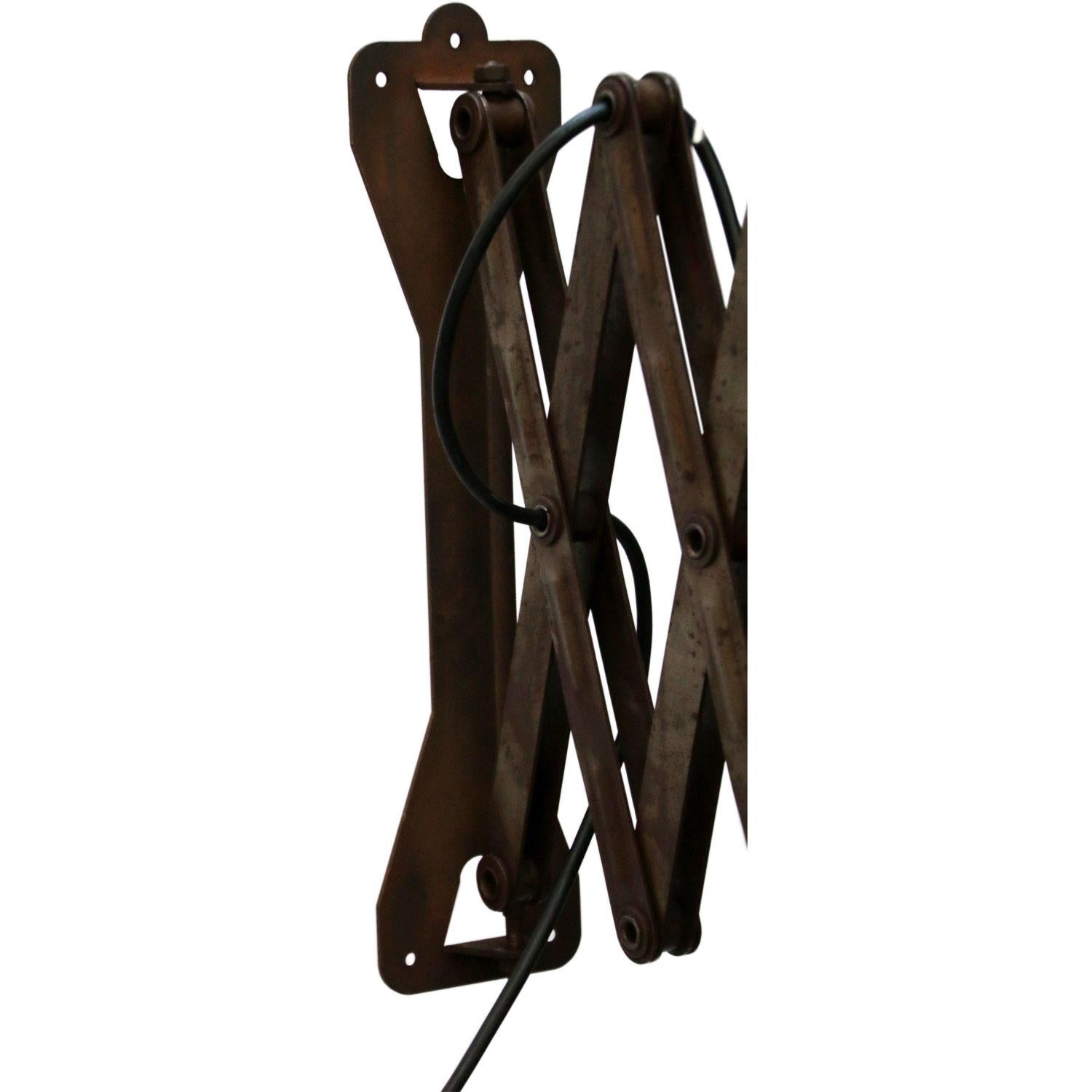 Black Enamel Extra Large Iron Scissor Wall Lamps For Sale 3