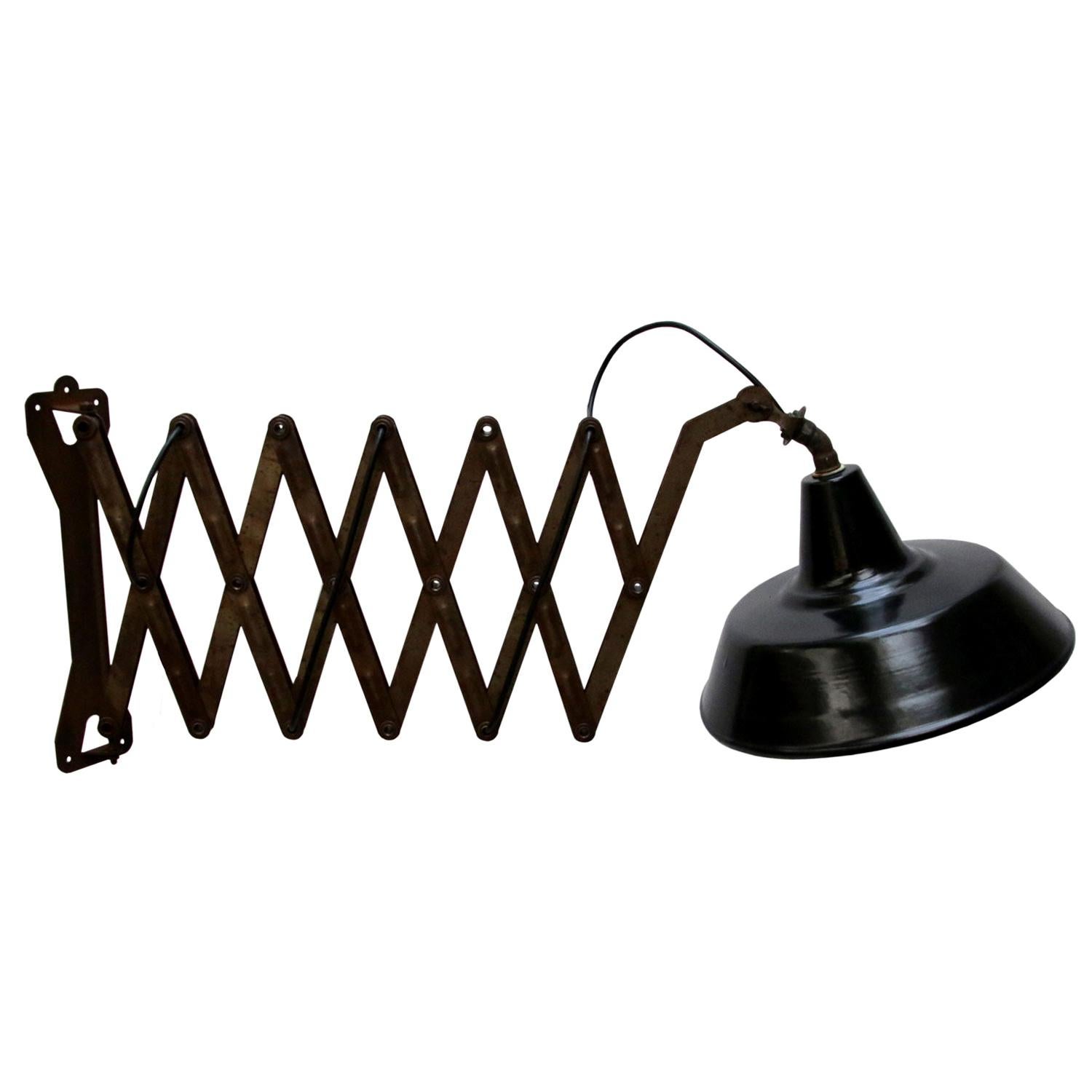 Black Enamel Extra Large Iron Scissor Wall Lamps