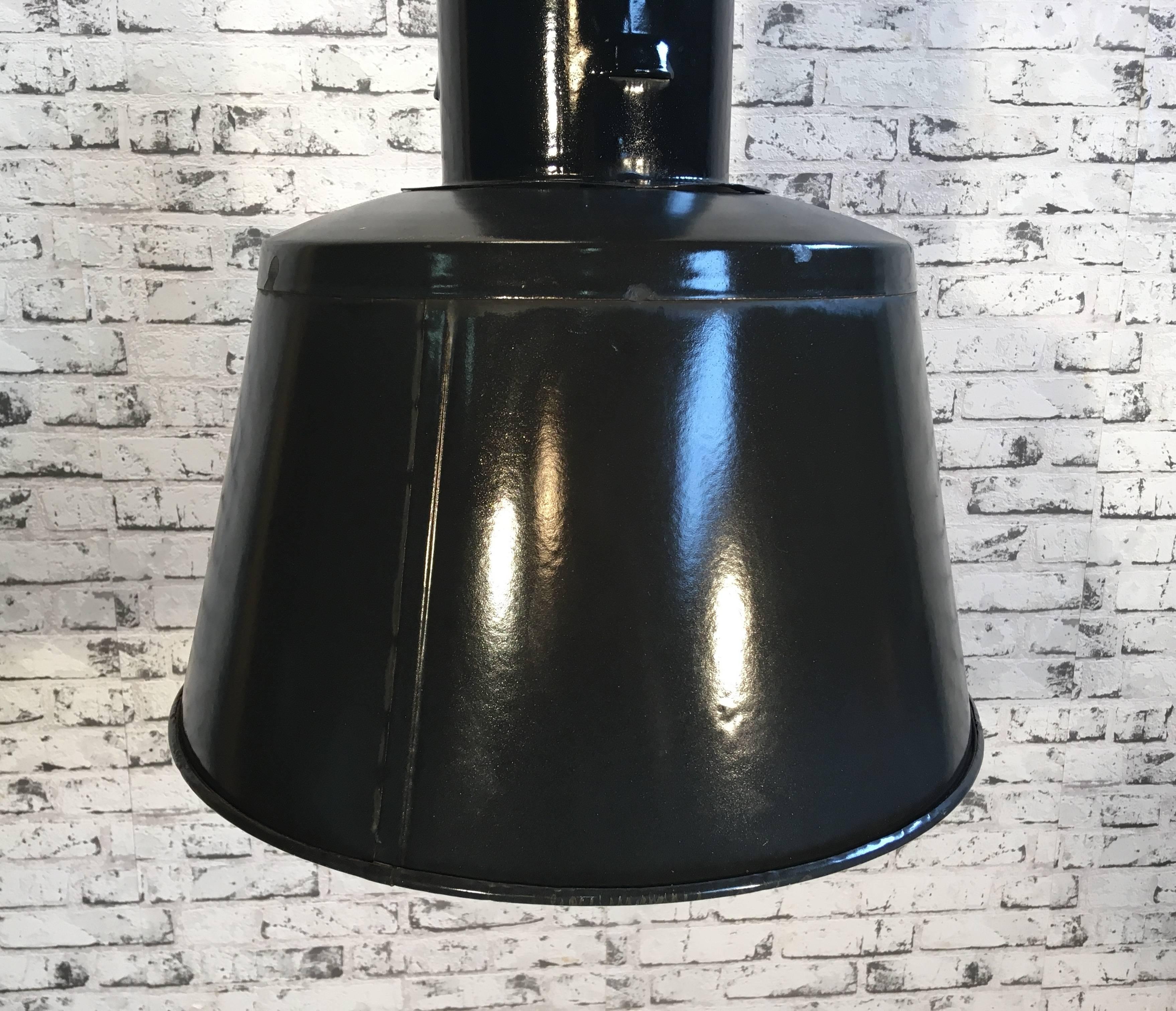 Czech Black Enamel Factory Lamp