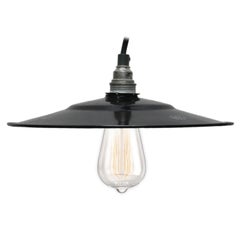 Black Enamel French Vintage Industrial Pendant Light