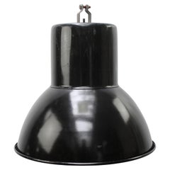 Schwarze Emaille Französisch Vintage Industrial Pendelleuchten