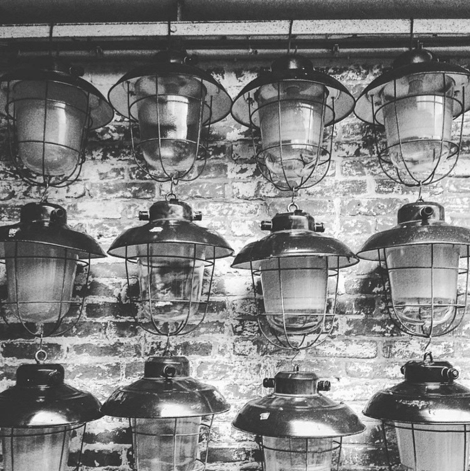 Black Enamel Frosted Glass Vintage Industrial Lamp Pendants 3