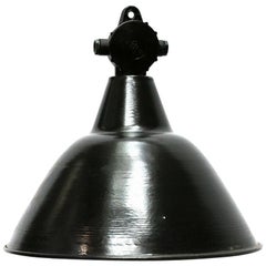 Black Enamel German Bakelite Top Vintage Industrial Pendant Lights