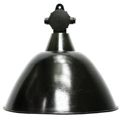 Black Enamel German Vintage Industrial Bakelite Top Pendant lamp
