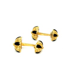 Gemelos de oro con esmalte negro