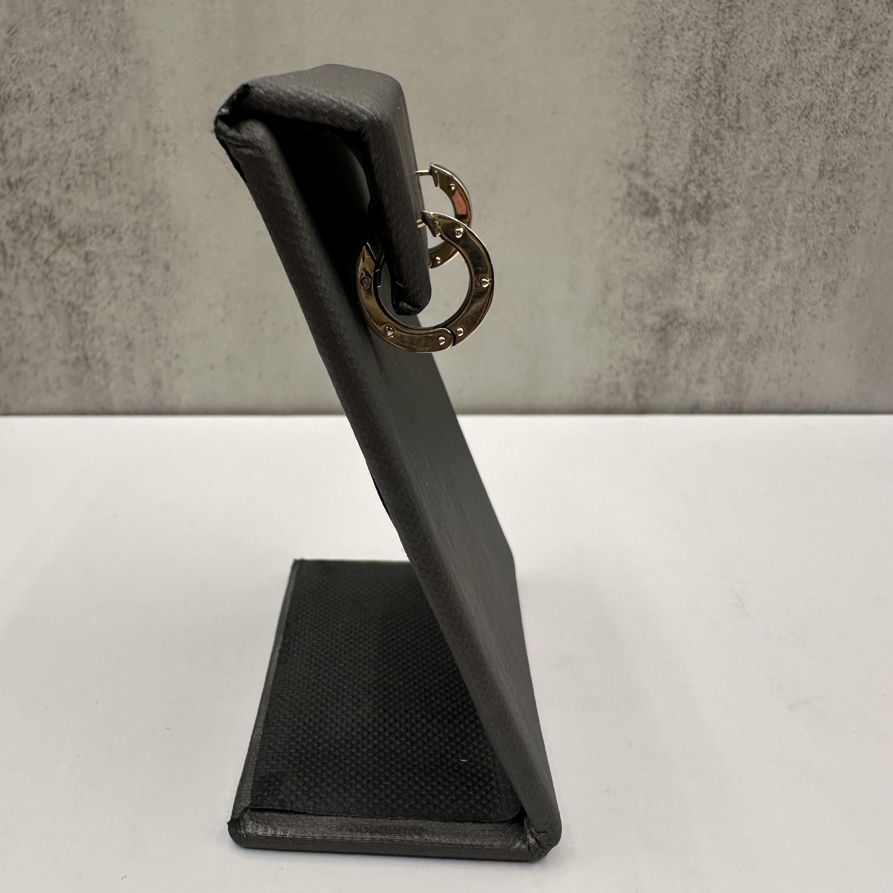 Black Enamel Huggies in 14kt Yellow Gold – 4.3mm Width, 14.7mm Diameter In New Condition For Sale In West Hempstead, NY
