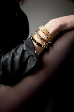 Black Enamel Onyx Diamond Bangle Bracelet Hermetica J Dauphin