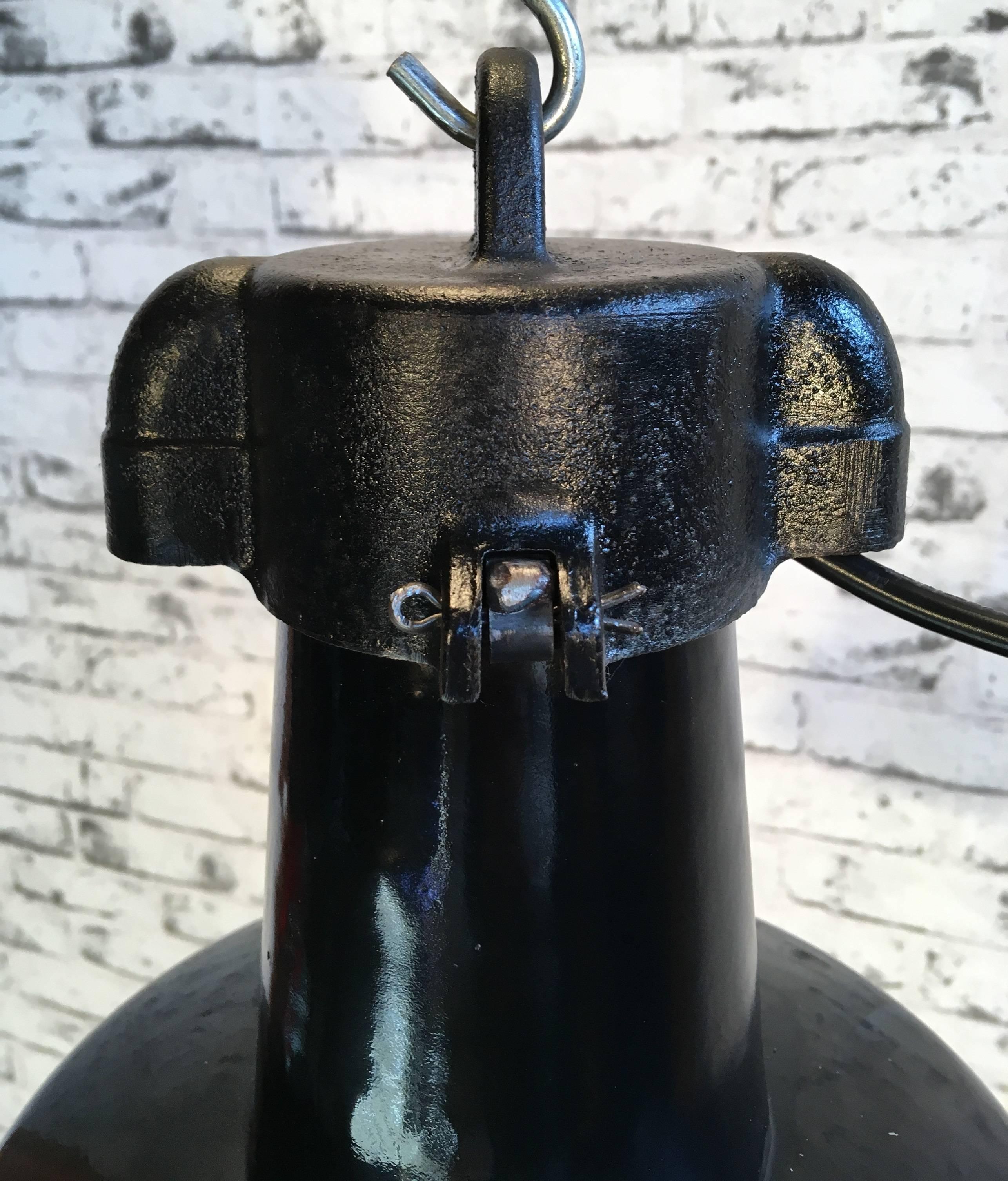 Black Enamel Pendant Lamp , 1930s For Sale 1