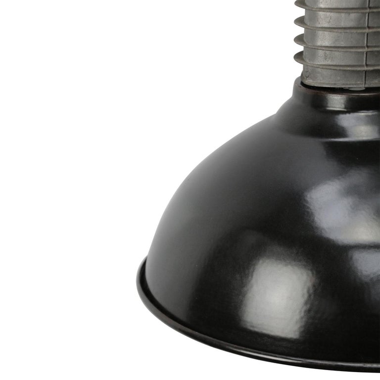 Black Enamel Philips Vintage Industrial Dutch Design Classic Pendant Lights In Good Condition For Sale In Amsterdam, NL