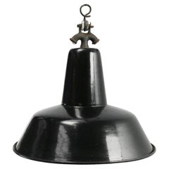 Black Enamel Vintage Dutch Industrial Hanging Lamp