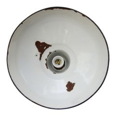 Black Enamel Vintage Dutch Industrial Hanging Lamp