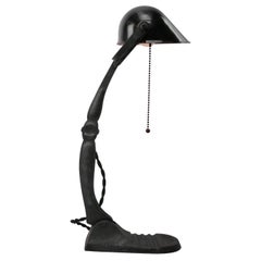 Black Enamel Vintage Industrial Banker Light Table Desk Light