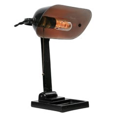Black Enamel Vintage Industrial Banker Light Table Desk Light