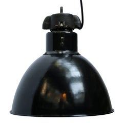 Black Enamel Vintage Industrial Bauhaus, 1930s Pendant Lights
