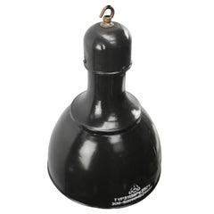 Black Enamel Vintage Industrial Brass Pendants Lights