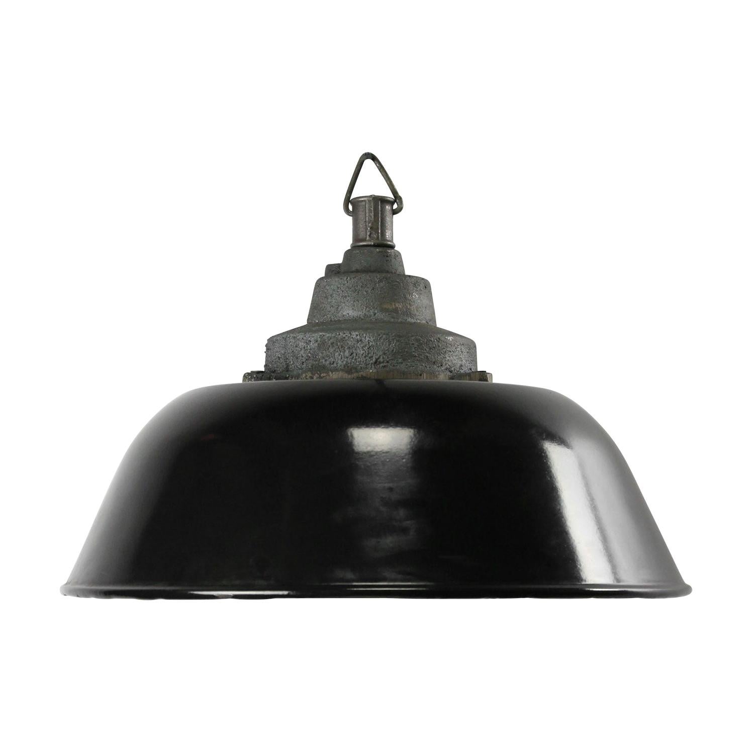 Black Enamel Vintage Industrial Cast Iron Factory Pendant Light