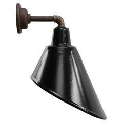 Applique da parete in ghisa industriale vintage con smalto nero