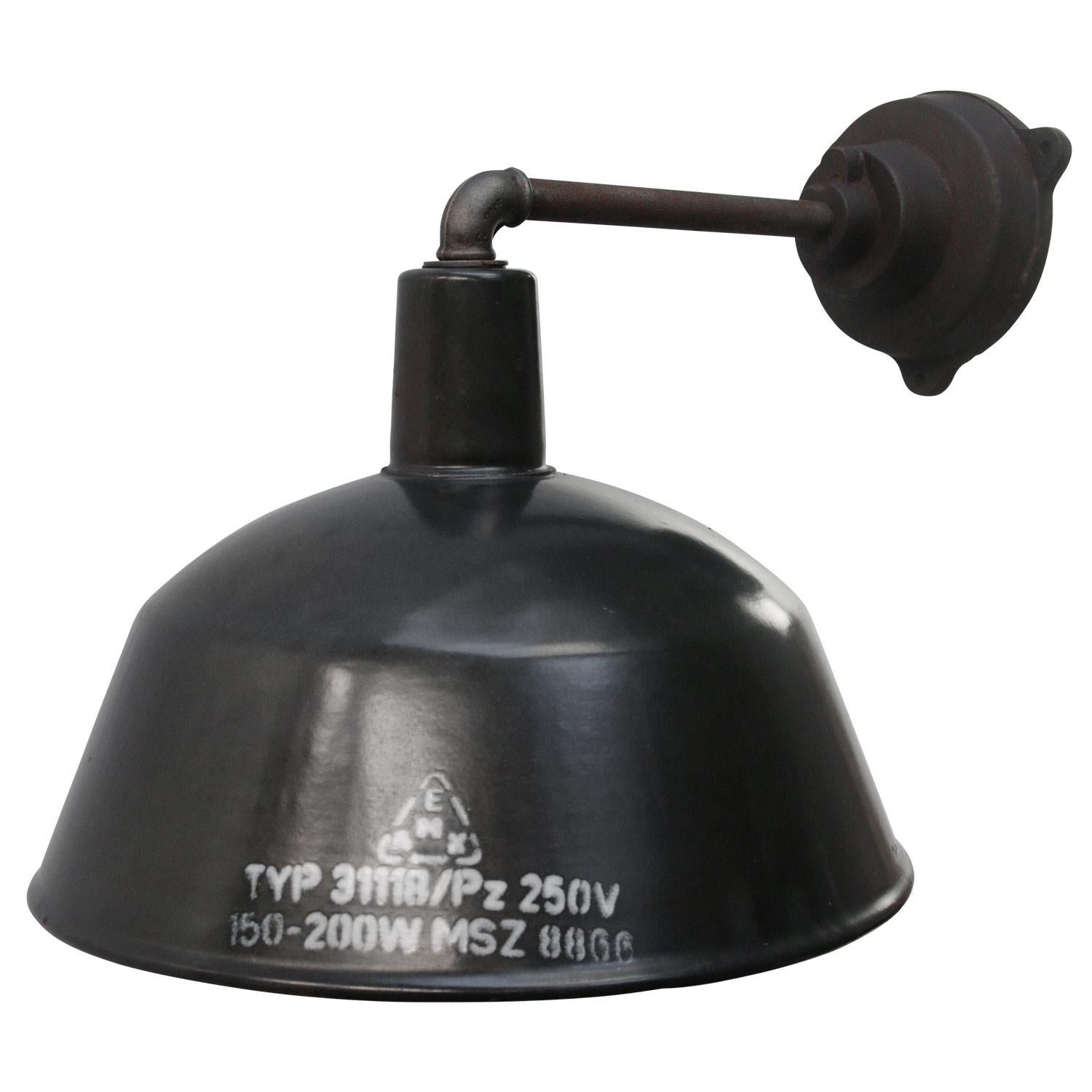 Factory wall light
Black enamel, white interior. White text

Weight: 3.50 kg / 7.7 lb

Priced per individual item. All lamps have been made suitable by international standards for incandescent light bulbs, energy-efficient and LED bulbs.