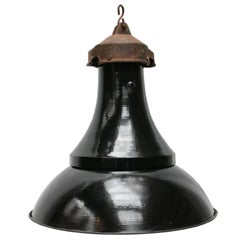 Black Enamel Vintage Industrial Cast Iron Top Bauhaus Classic Pendant Light Black Enamel Vintage Industrial Cast Iron Top Bauhaus Classic Pendant Light